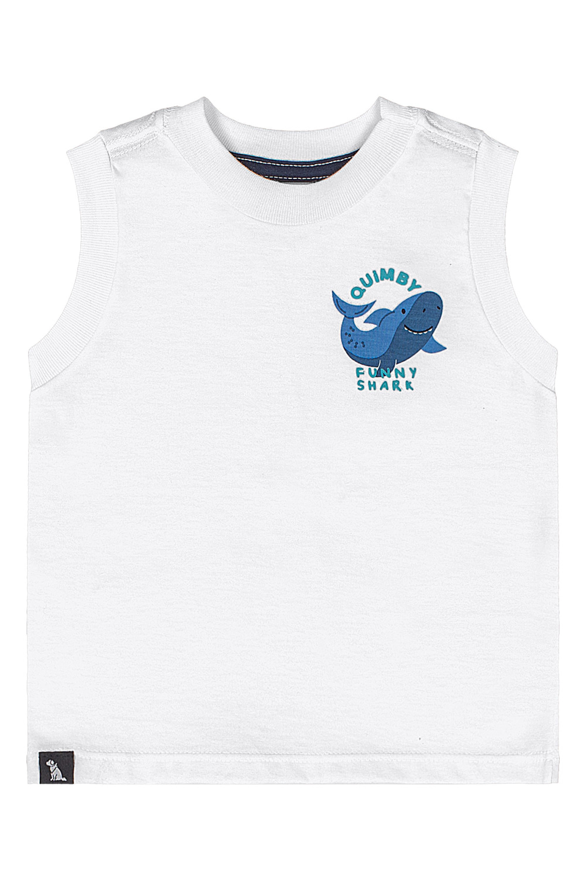Conjunto para Bebê Menino Regata Shark e Bermuda (Branco) Quimby - Imagem 22